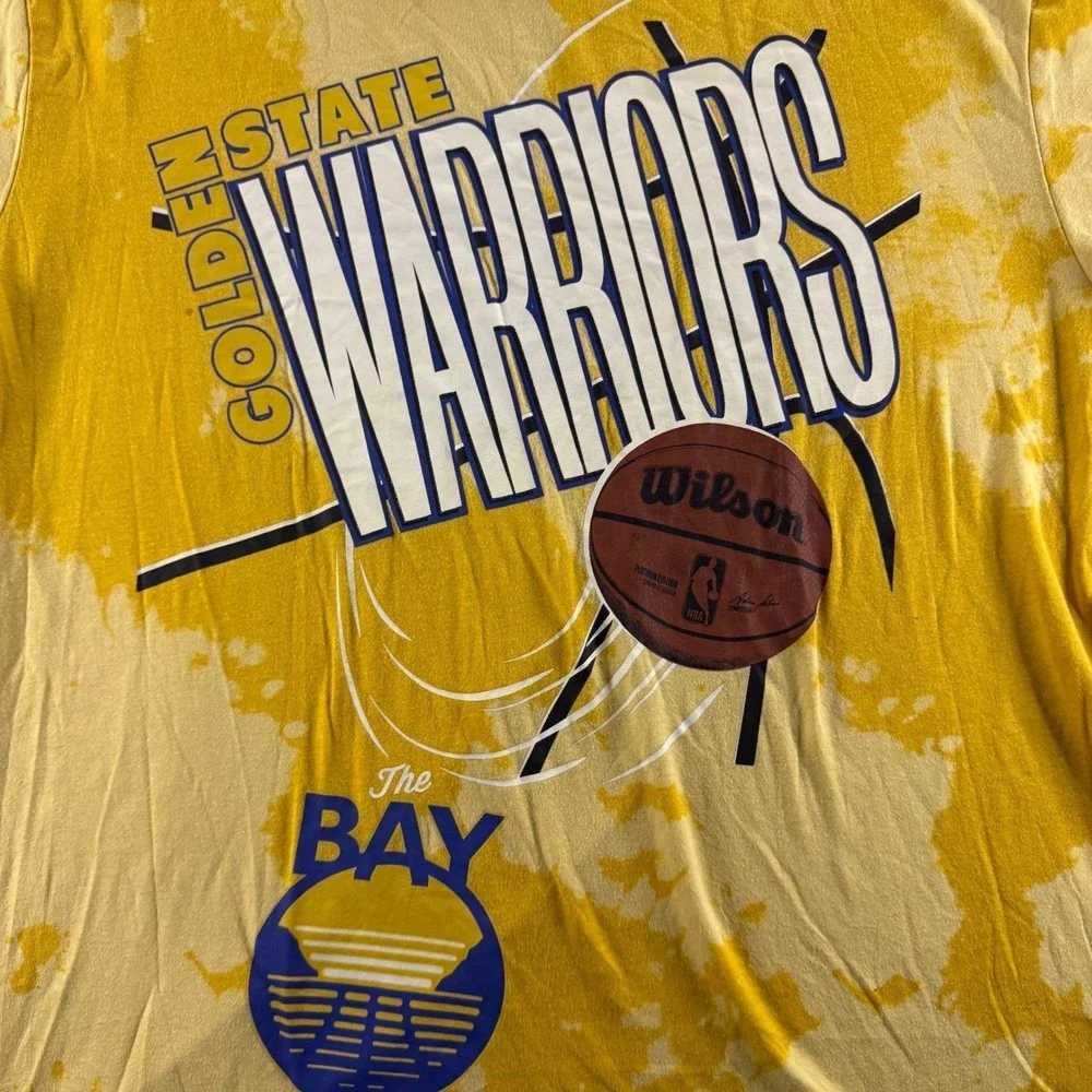 NBA Golden State Warriors T-Shirt Unisex XL Yellow Good Tie-Dye The Bay Graphic